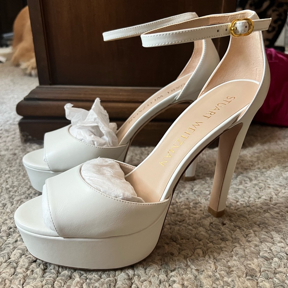 White Start Weitzman Disco Platforms